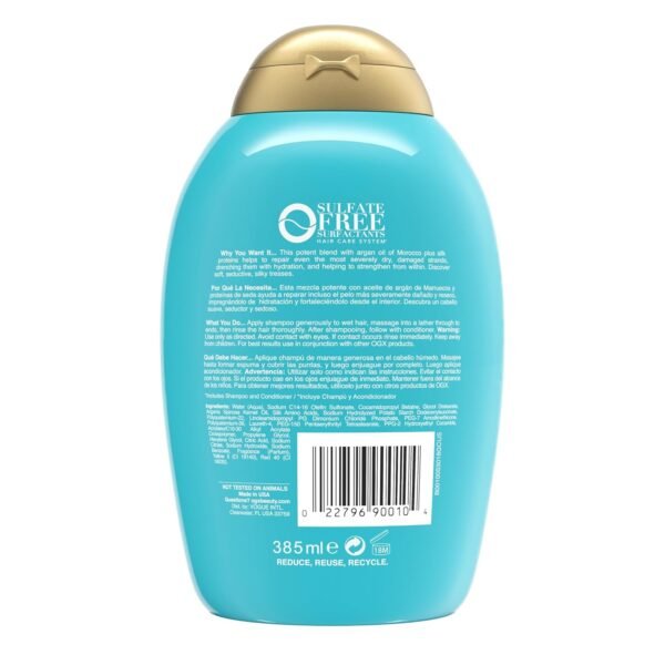 OGX Extra Strength Hydrate & Repair Shampoo with Moroccan Argan Oil - Moisturizes Dry, Damaged Hair - Sulfate-Free, Paraben-Free - 13 fl oz - Image 10
