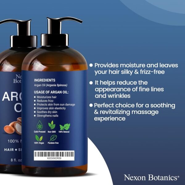 Argan Oil for Hair Growth 8 fl oz - 100% Natural Moroccan Argan oil for Face, Body, Skin and Nails - Aceite de Argan - Image 8