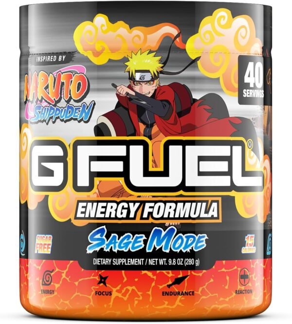 G Fuel Sage Mode Energy Drink Powder, Pre Workout Caffeine Powder, Energy Powder Drink Mix for Gaming, Sugar Free Focus Amino, Vitamin + Antioxidants, 9.9oz (Grapefruit + White Peach, 40 Servings) - Image 2
