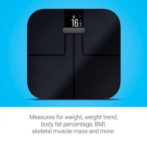 Garmin Index S2, Smart Scale with Wireless Connectivity, Measure Body Fat, Muscle, Bone Mass, Body Water% and More, Black (010-02294-02) - Image 4
