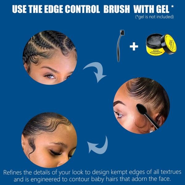 Precision Styling Brush for Natural Hair - Portable Edge Control and Bristle Brush - Image 3
