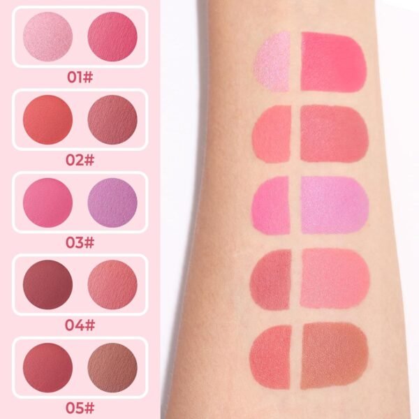 UCANBE Cream Dual Blush for Cheeks: Lightweight Highly Pigmented Blush - Smooth Natural Blush Palette - Long-lasting All-Day Face Makeup Blush（03#Merlot ） - Image 7