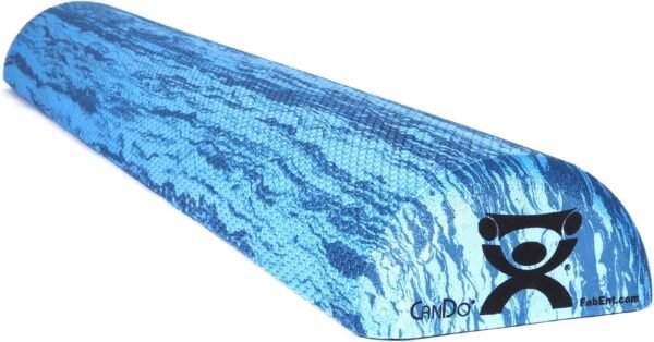 CanDo Blue Marble High Density EVA Foam Roller For Muscle Restoration, Massage Therapy, Sport Recovery, And Physical Therapy. 6" x 36", Half-Round (30-2210) - Image 2