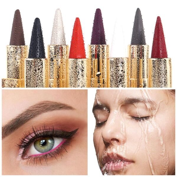 AMY'S DIARY Brown Gel Eyeliner Pencil,Waterproof Smudge Proof Eye Liner Pen,Cat Eye Goth Halloween Makeup,Eye Face Paint Lipstick Crayon,Color Colorful Eyeliner Eyeshadow Stick (brown) - Image 6