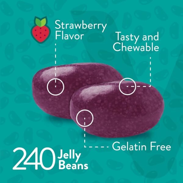 Probiotic Jelly Beans - Immune & Digestive Support - Vegan, Gluten Free, Gelatin Free, GMO Free, Tasty Chewable Strawberry Flavored Jelly Bean Probiotic Gummies for Women, Men, and Teens - 240 Count - Image 4