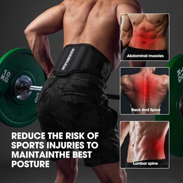 MANUEKLEAR Gym Weight Lifting Belt Weight Lifting Workout Weightlifting Powerlifting Belt for Men Women - 7.5inch - Bodybuilding Fitness Back Support for Cross Training, Squats, Lunges - Image 4