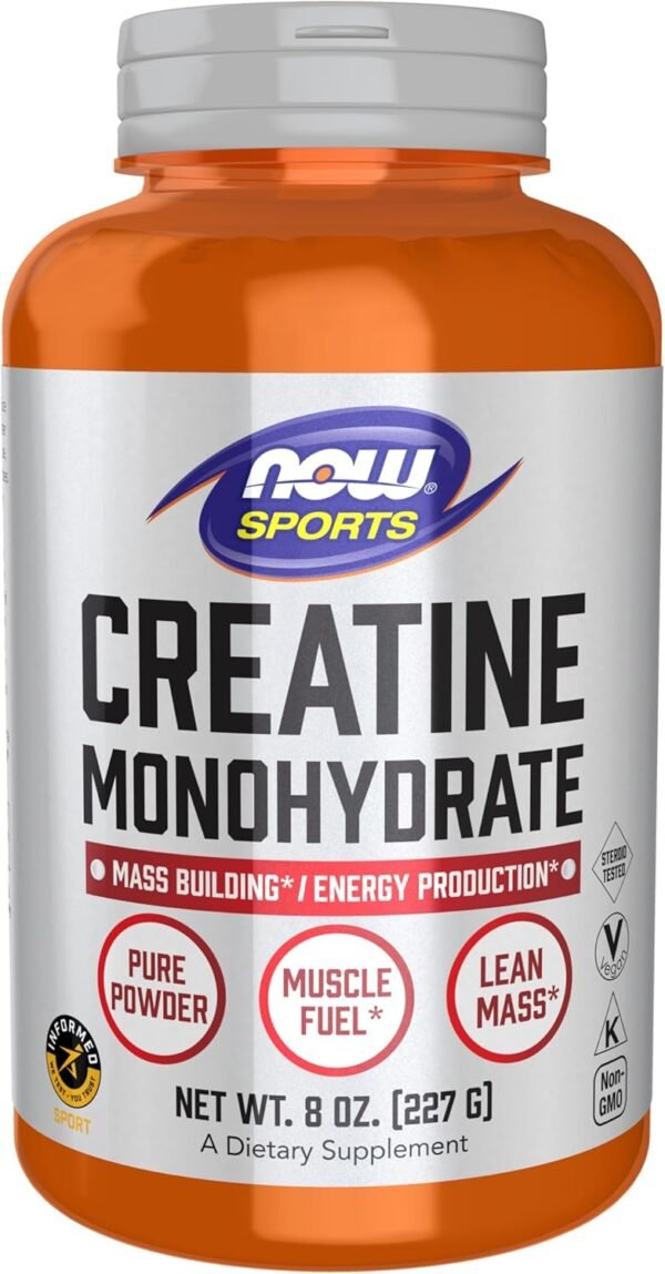NOW Foods Sports Nutrition, Creatine Monohydrate Powder, Mass Building*/Energy Production*, 8-Ounce - Image 2