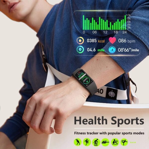 FITVII FINO 2 Slim Fitness Tracker, Smart Watch with Blood Oxygen, Sleep Monitor, 24/7 Heart Rate & Blood Pressure, IP68 Waterproof Health Activity Trackers with Calories Step Counter for Women Men - Image 7