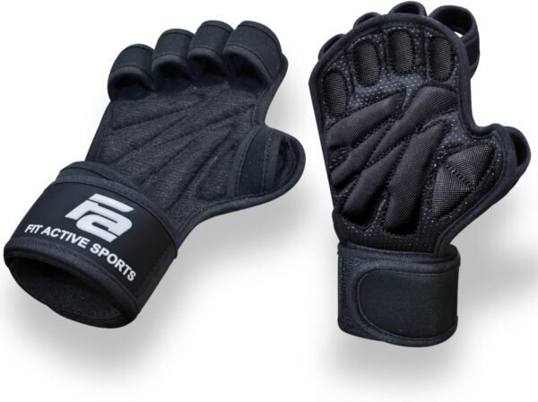 Fit Active Sports New Ventilated Weight Lifting Workout Gloves with Built-in Wrist Wraps for Men and Women - Great for Gym Fitness, Cross Training, Hand Support & Weightlifting. - Image 10
