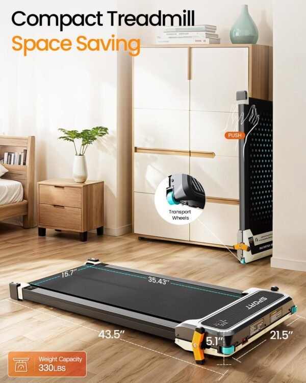 Walking Pad with Incline, Under Desk Treadmill, 2 in 1 Foot Massage Treadmill for Home&Office, 2.5HP Quite Portable Treadmill with Shiatsu Foot Massager, Incline Treadmill with LED Display - Image 7