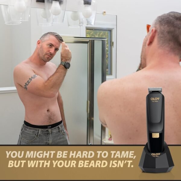 Beard Trimmer, 21 Piece All-in-One Mens Grooming Kit and Hair Clipper, Nose, Ear,Body and Face, Electric Razor with USB Recharge Dock - Image 8