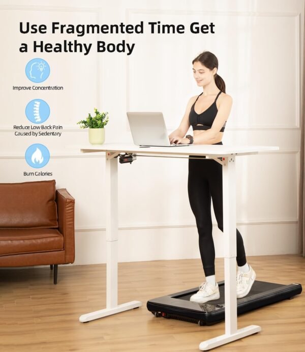 Walking Pad - Under Desk Treadmill, Treadmills for Home/Office, Portable Treadmill, Walking Pad Treadmill Under Desk with Remote Control LED Display- Ideal for Fitness Enthusiasts - Image 3
