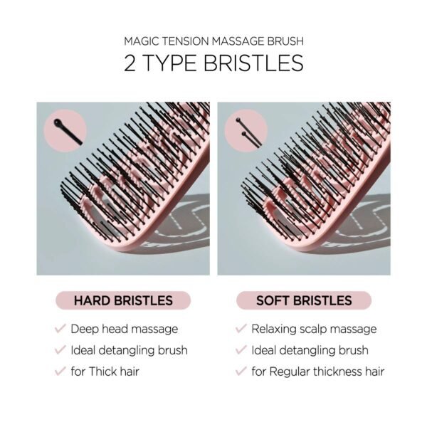 Magic Detangler and Scalp Massage Brush - Flexible Bristles for Knot-Free Wet & Dry Hair, Professional Care for Adults and Kids - Image 4