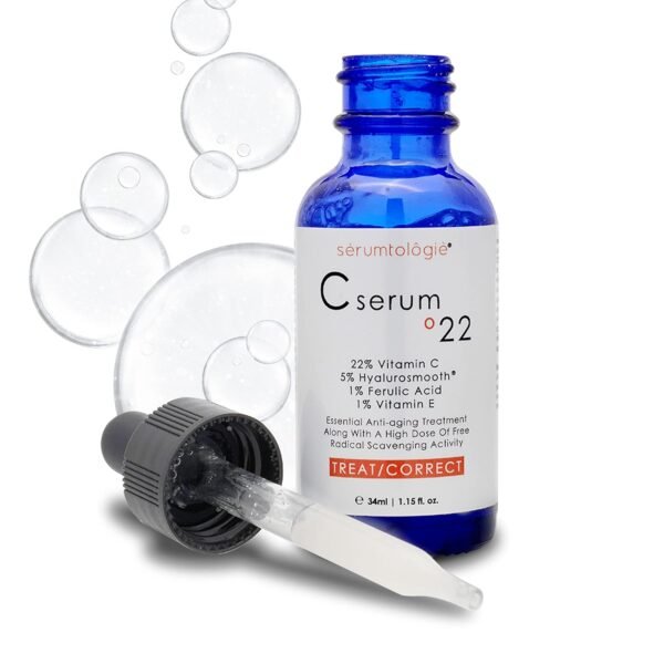 C Serum 22 – Pure Vitamin C Serum for Face with Hyaluronic Acid & Ferulic Acid | Potent Anti-Aging Serum for Dark Spots, Fine Lines and Wrinkles | Brightening Serum - 1.15 Fl Oz - Image 2