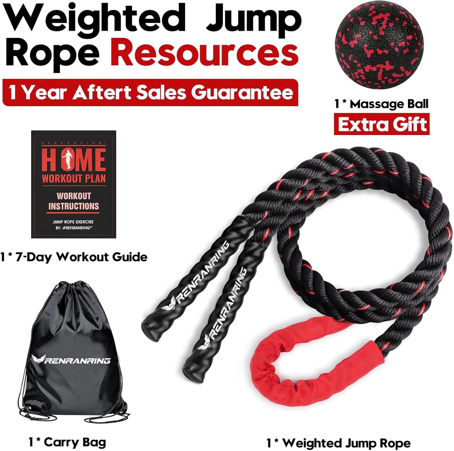 Jump Rope, 3lb 4lb 5lb Weighted Jump Rope for Fitness, 9.8ft Heavy Exercise Jumping Ropes, Adult Skipping Rope for Men Women Improve Strength,Building Muscle,Boxing,Home Workout Equipment,Gym Gift - Image 9