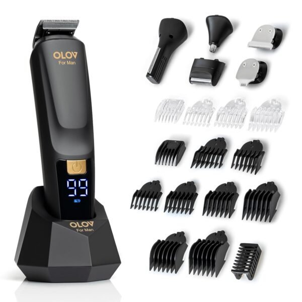 Beard Trimmer, 21 Piece All-in-One Mens Grooming Kit and Hair Clipper, Nose, Ear,Body and Face, Electric Razor with USB Recharge Dock - Image 2