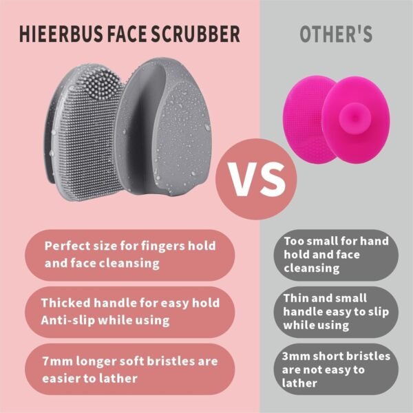 Silicone Face Scrubber,2 Pack Face Scrubber for Women Men, Manual Face Exfoliator Brushes Scrubber,Facial Cleansing Brush for Exfoliating Blackhead Removing Acne Pore Cleansing Massaging - Image 3