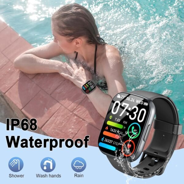 Smart Watch, 1.95" Smartwatch for Men Women (Answer/Make Call), 110+ Sports Modes Fitness Tracker with Heart Rate Sleep Monitor, IP68 Waterproof Fitness Watch, Step Counter Watches for Android iOS - Image 8