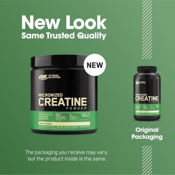 Optimum Nutrition Micronized Creatine Monohydrate Powder, Unflavored, 60 Servings, 300 Grams (Packaging May Vary) - Image 3