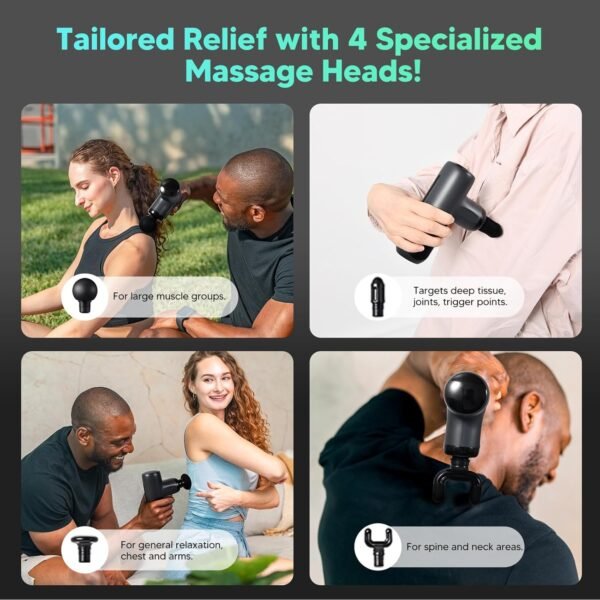 arboleaf Mini Massage Gun Deep Tissue, Percussion Muscle Massager for Back Pain Relief, Small Massage Gun Travel, Quiet Massager Handheld, Valentines Day Gifts - Image 7