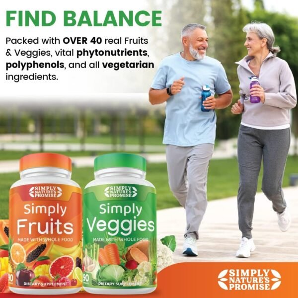 Simply Nature's Promise - Packed with Over 40 Different Fruits & Vegetables - Made with Whole Food Superfoods - with Aloe Vera - 100% Soy Free – 180 Capsules - Image 3