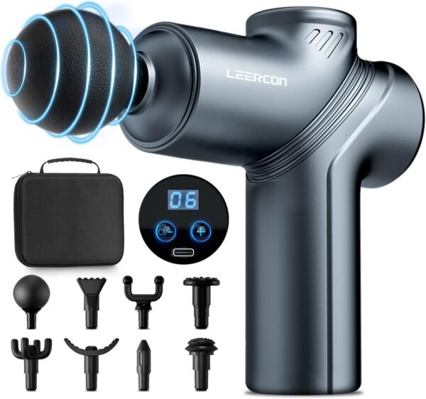 Massage Gun Deep Tissue, Portable Massage Gun with 8 Interchangeable Heads for Deep Muscle Relief and Relaxation - Image 2