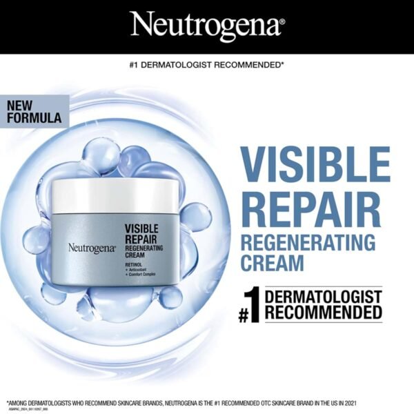 Neutrogena Retinol Face Moisturizer, Rapid Wrinkle Repair, Daily Anti-Aging Face Cream with Retinol & Hyaluronic Acid to Fight Fine Lines, Wrinkles, & Dark Spots, 1.7 oz - Image 4