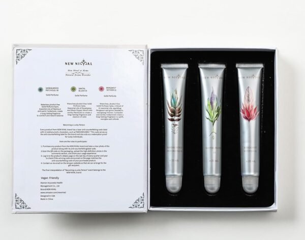 Solid Perfume-Eau de Parfum Gift Set -Unisex Fragrances for Every Occasion: Bergamot,SANTAL BLUSH,Sandalwood & Patchouli Scents - Pack of 3 Bottles, 75ml. - Image 4