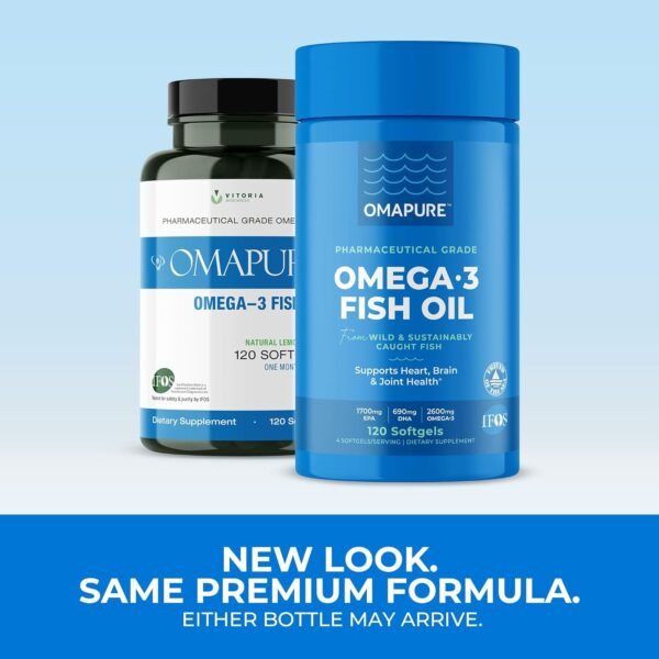 Fish Oil Supplements with Omega 3 Fatty Acids (3 Bottles, 120 Softgels) - High EPA, DHA, & IFOS Fish Oil Pills Support Heart & Joint Health - Burpless Fish Oil Promotes Brain Function - Image 3