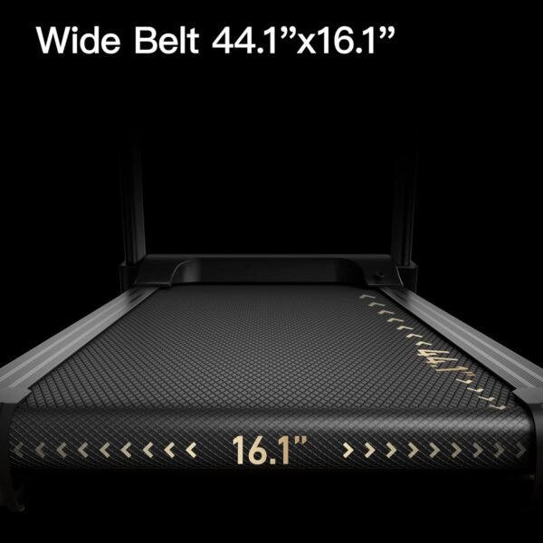 UMAY Black Auto Folding Treadmill with 3-Level Incline, Pulse Sensors, 3.0 HP Quiet Brushless Motor, 8.7 MPH Speed, and 300 lbs Capacity - Image 8