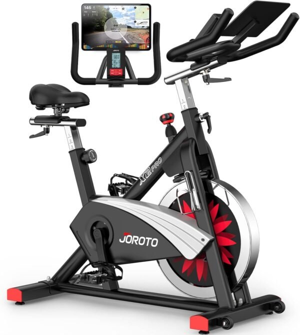 JOROTO X2|X2PRO Exercise Bike, X4S Bluetooth Stationary Indoor Cycling Bike with Readable 100 Levels Magnetic Resistance, Plus 12.6 inch Tablet Bracket Exercise Bikes for Home - Image 2