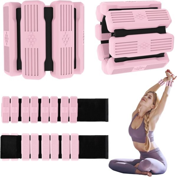 Pilates Wrist & Ankle Weights for Women, Wearable Wrist Weights& Leg Weights Set of 2(1Lbs Each) Adjustable Ankle Weights for Walking,Yoga, Dance, Pilates, Pool Exercises and Gym - Image 2
