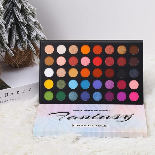 Highly Pigmented Eye Makeup Palette, Matte Shimmer Metallic Eyeshadow Pallet Long Lasting Blendable Natural Colors Make Up Eye Shadows Cosmetics Gift Kit - Image 8