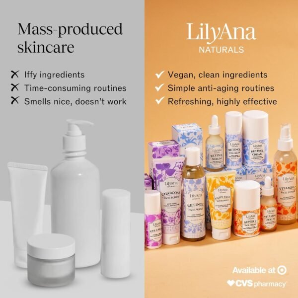 LilyAna Naturals Vitamin C Serum for Face - Face Serum with Hyaluronic Acid and Vitamin E, Anti Aging Serum, Reduces Age Spots and Sun Damage, Promotes Collagen and Elastin (1oz) - Image 7