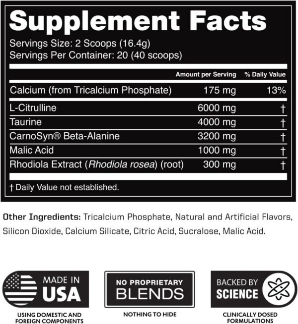 Outwork Nutrition Pre-Workout Powder for Men & Women, Preworkout Supplement with Nootropics, Boost Strength, Mental Focus and Energy, Backed by Science, 334 Gr (Tropical Candy) - Image 7
