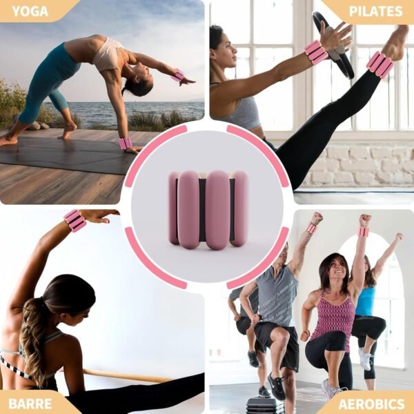 Ankle Weights Adjustable for Fitness Women: Adjustable Wrist Weights 2 Set 1 Lb Each - Weighted Bracelet Silicone Waterproof For Walking Exercise Dance Gym Swimming - Image 5