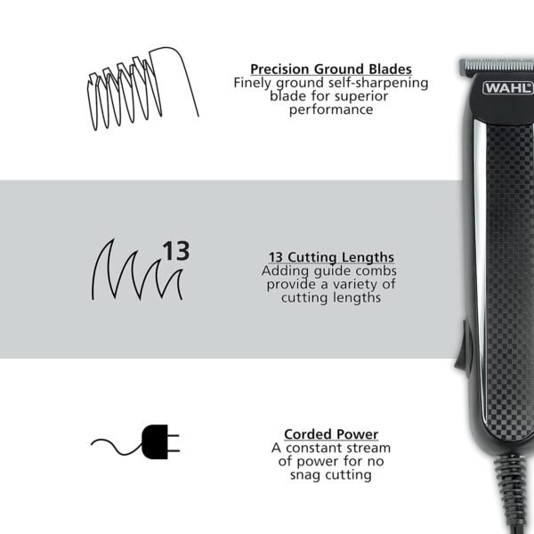 Wahl PowerPro Corded Detailer Trimmer Kit for Mens Grooming – for Beard, Mustache, Stubble, Ear, Nose, & Body Grooming – Model 9686 - Image 5