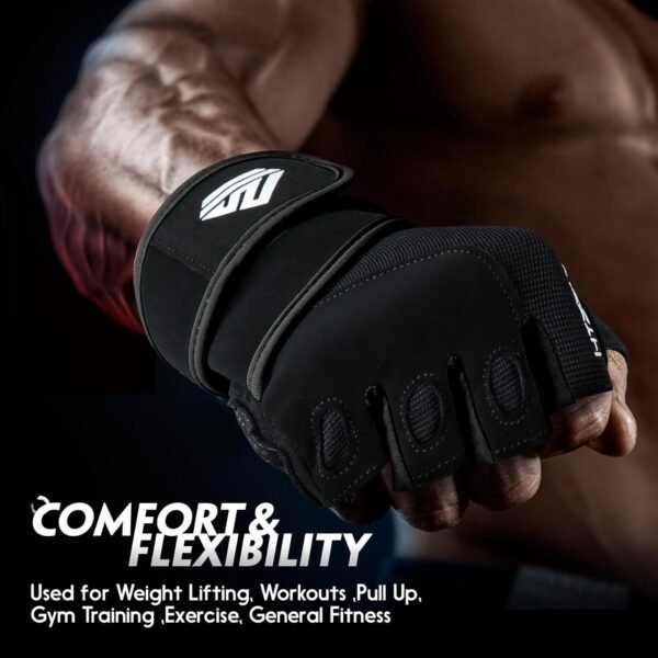 Workout Gloves Gym Gloves Weight Lifting Gloves for Men Women with Full Palm Pad,Strong Wrist Wraps Support,Enhanced Grip,for Fitness,Training,Weightlifting,Exercise - Image 5