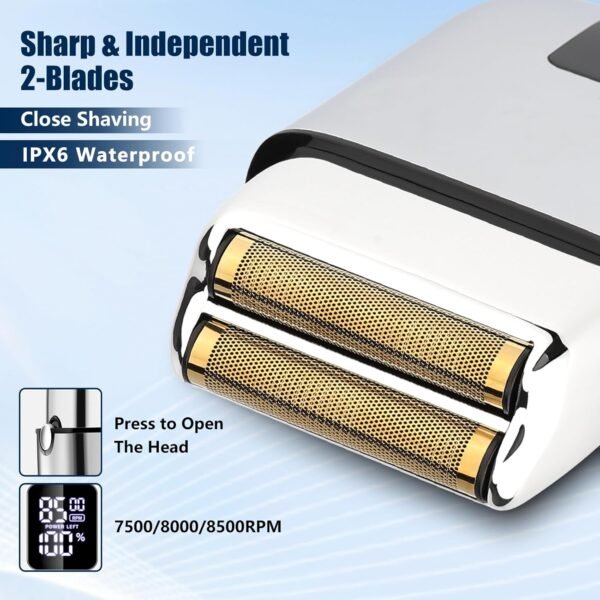 SUNNOW Hair Clippers Professional Cordless for Men, Electric Foil Shavers Razor & Beard Hair Trimmer Kit, Rechargeable Hair Cut Machines Fade Clippers Set, 3 in1 Beard Trimming Kit for Home, Barber - Image 4