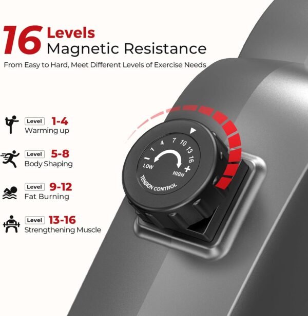 Dripex Rowing Machines for Home, Rowing Machine Max 350LBS, Magnetic Rower with 16 Levels of Workout Resistance, Durable Slide Rail, Bluetooth App Supported, LCD Monitor, Row Machine for Gym Exercise - Image 8