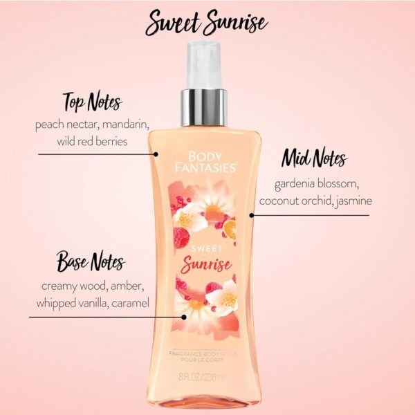Body Fantasies Signature Fragrance Body Spray, Sweet Sunrise Fantasy, 8 Fluid Ounce - Image 4