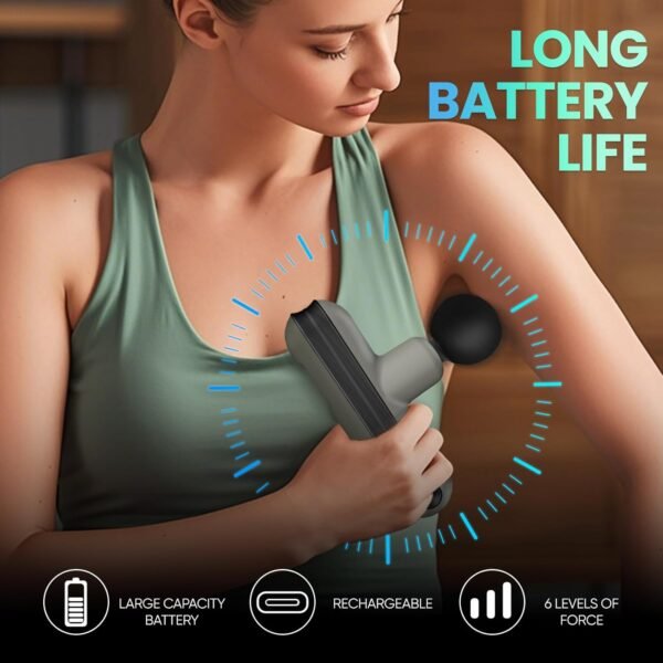 Mini Massage Gun, Muscle Massager Gun, Deep Tissue Massage Gun Portable, Percussion Massage Gun, Pistola De Masajes Musculares for Office Gifts Women Men, Home, Athletes - Image 8