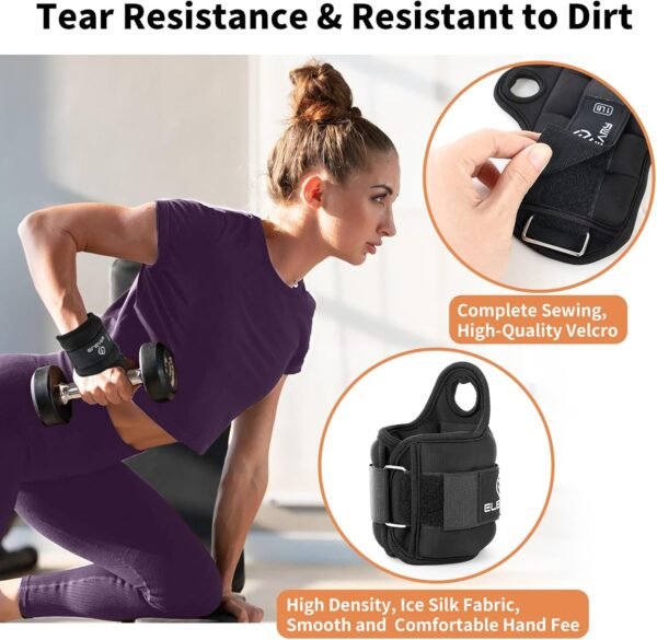 Wrist Weights with Thumb Loops Lock for Women & Men, 0.5lb*2/1lb*2/1.5lb*2/2lbs*2/3lbs*2, Suitable for Walking, Running, Yoga, Aerobics，Wrist & Ankle Weights Strength Training - Image 7