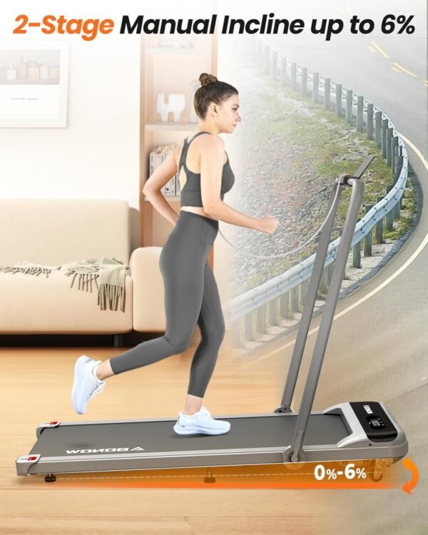 Walking Pad, Under Desk Treadmill with Incline for Home Office 2.5HP Portable Walking Treadmill with 280 Lbs Weight Capacity Walking Machine, Remote Control, LED Display - Image 5