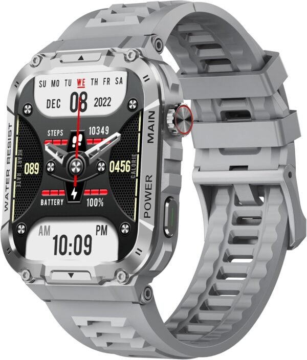 Military Smart Watch for Men with Call Function,Fitness Smartwatch for Android Phones and iPhone, Waterproof Fitness Tracker with Blood Oxygen/Heart Rate/Sleep/100+ Sport Modes, Watches for Men - Image 2