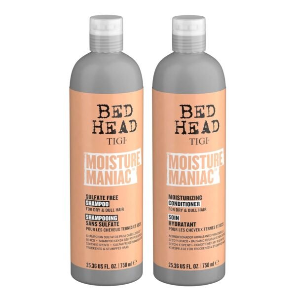 TIGI Bed Head Shampoo and Conditioner For Dry Hair Moisture Maniac Sulfate-Free Shampoo & Moisturizing Conditioner with Argan Oil 25.36 fl oz 2 count - Image 3