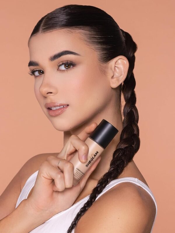 SHEGLAM Full Coverage Foundation Makeup Long Lasting Waterproof Matte Dewy Liquid Foundation - Nude - Image 6