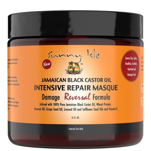 Sunny Isle Jamaican Castor Oil Intensive Repair Masque, Black, Coconut, 16 Fl Oz - Image 2