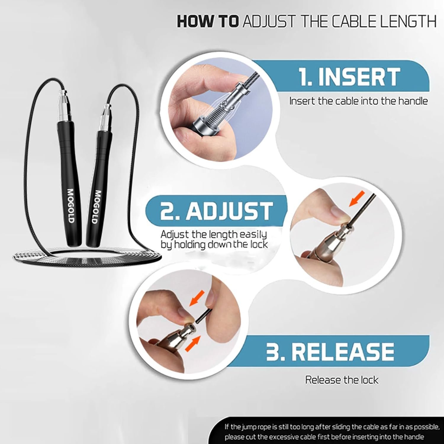 Jump Rope, High Speed Jump Rope - Premium Quality Tangle-Free - Self-Locking Screw-Free Design - Jump Ropes for Fitness - Skipping Rope for Workout Fitness, Crossfit & Home Exercises - Image 6