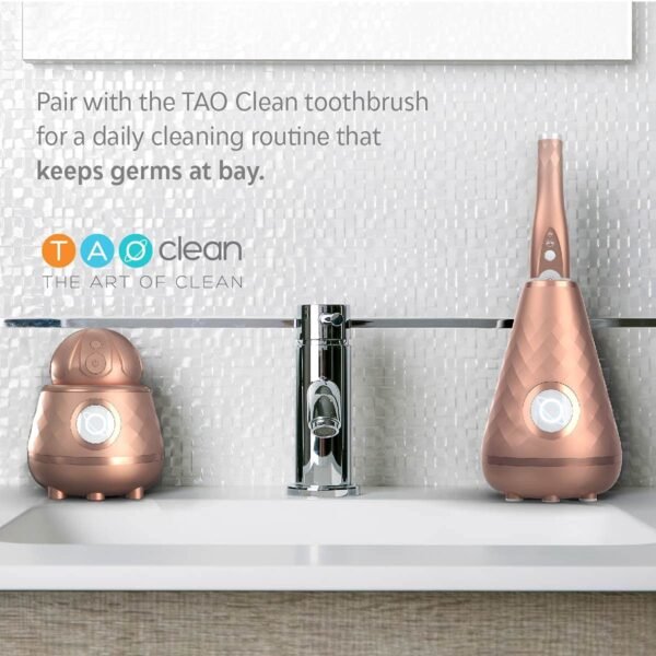 TAO Clean Ona Diamond Orbital Facial Brush and Cleansing Station, Electric Face Cleansing Brush with Ergonomic Handle, Dual Speed Settings, Rose Gold - Image 9